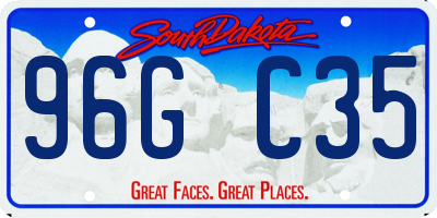 SD license plate 96GC35