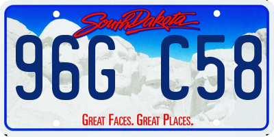 SD license plate 96GC58