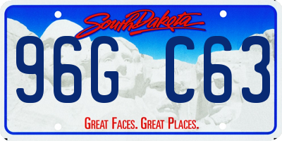 SD license plate 96GC63