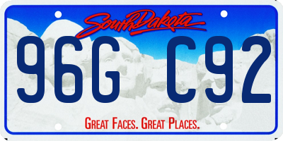 SD license plate 96GC92