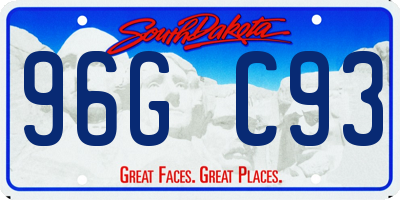 SD license plate 96GC93