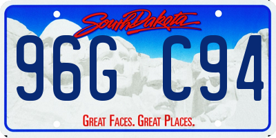SD license plate 96GC94