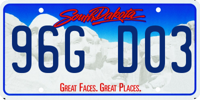 SD license plate 96GD03