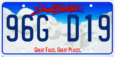 SD license plate 96GD19