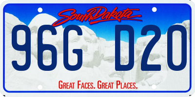 SD license plate 96GD20