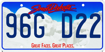 SD license plate 96GD22