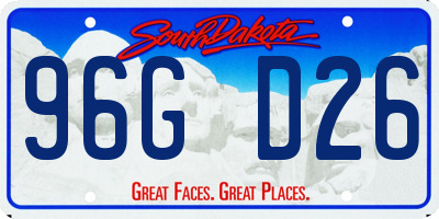 SD license plate 96GD26
