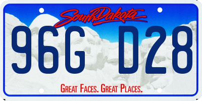 SD license plate 96GD28