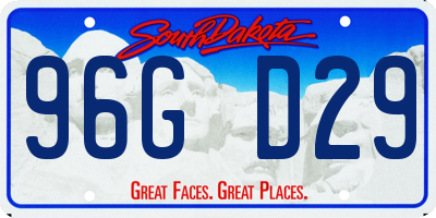 SD license plate 96GD29
