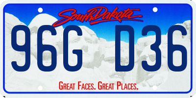 SD license plate 96GD36