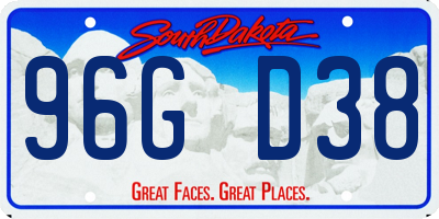SD license plate 96GD38
