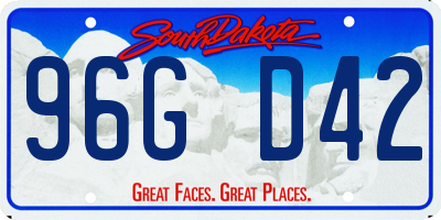 SD license plate 96GD42