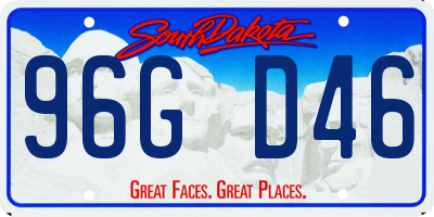 SD license plate 96GD46