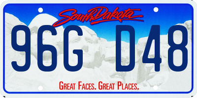 SD license plate 96GD48