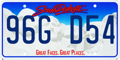 SD license plate 96GD54