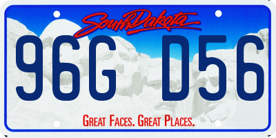 SD license plate 96GD56