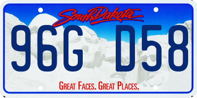 SD license plate 96GD58