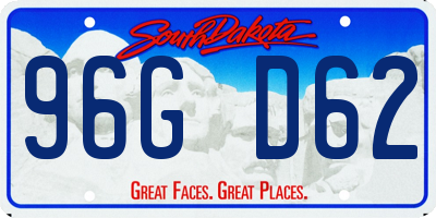 SD license plate 96GD62