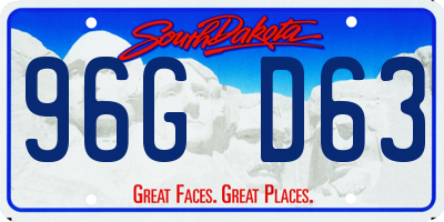 SD license plate 96GD63