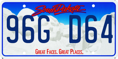 SD license plate 96GD64