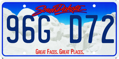 SD license plate 96GD72