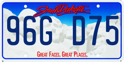 SD license plate 96GD75