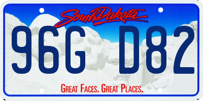 SD license plate 96GD82