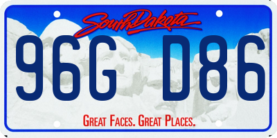 SD license plate 96GD86
