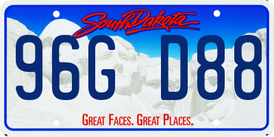 SD license plate 96GD88