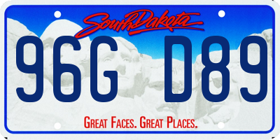 SD license plate 96GD89