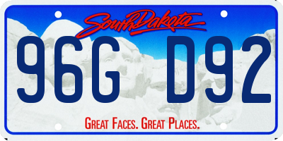SD license plate 96GD92