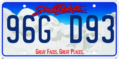 SD license plate 96GD93