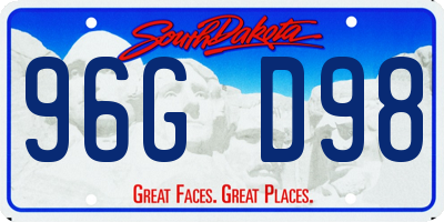 SD license plate 96GD98