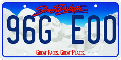 SD license plate 96GE00