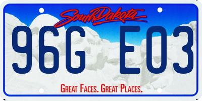 SD license plate 96GE03
