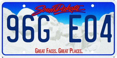 SD license plate 96GE04