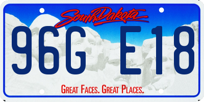 SD license plate 96GE18