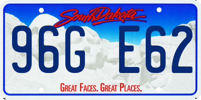SD license plate 96GE62