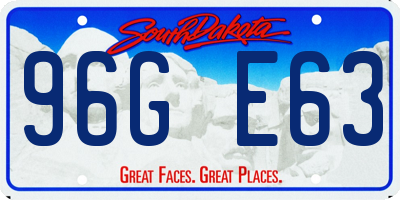 SD license plate 96GE63
