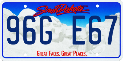 SD license plate 96GE67