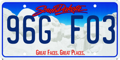SD license plate 96GF03