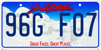 SD license plate 96GF07