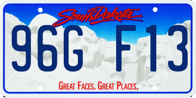 SD license plate 96GF13