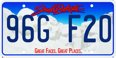 SD license plate 96GF20