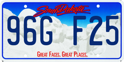 SD license plate 96GF25