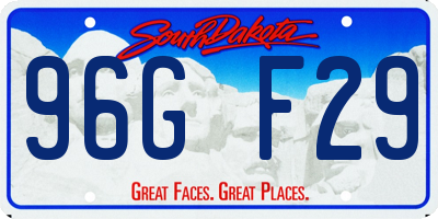 SD license plate 96GF29