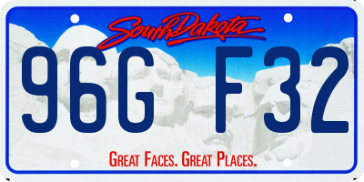 SD license plate 96GF32