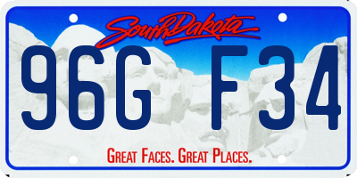 SD license plate 96GF34