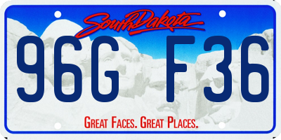 SD license plate 96GF36