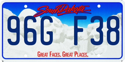 SD license plate 96GF38